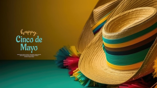 Cinco de mayo background with a hat ornament