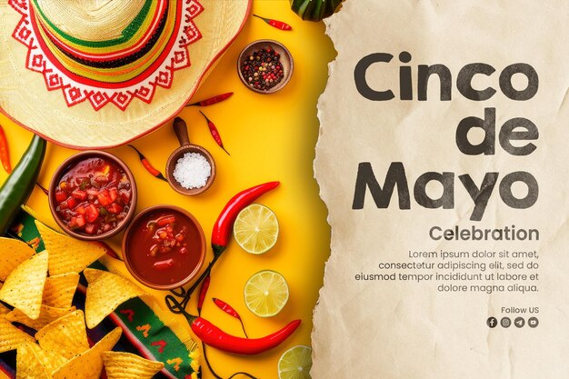 PSD cinco de mayo banner sjabloon en social media post