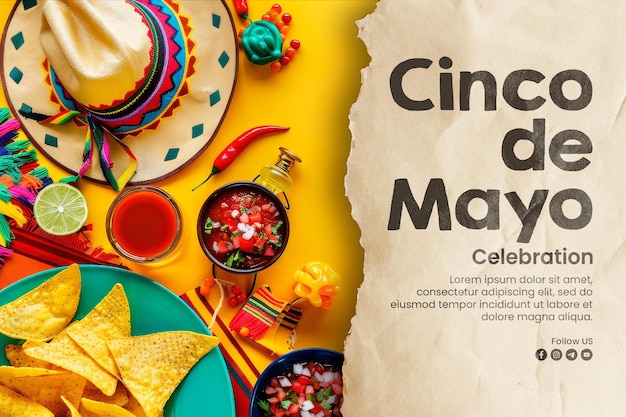 Cinco de mayo banner template and social media post