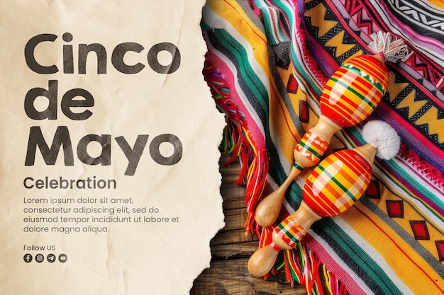 Cinco de mayo banner template and social media post