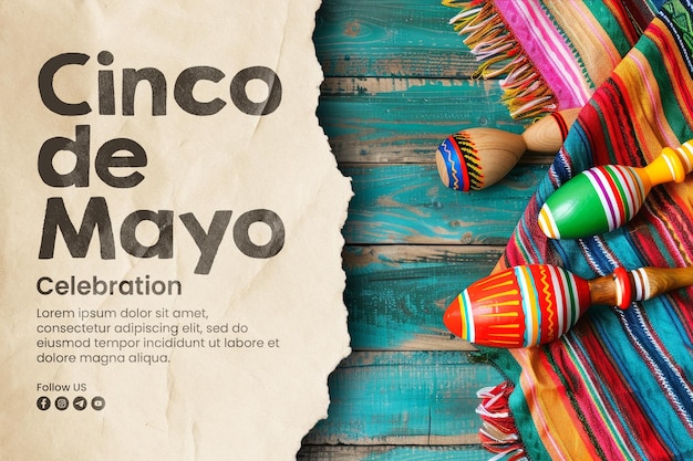 Cinco de mayo banner template and social media post