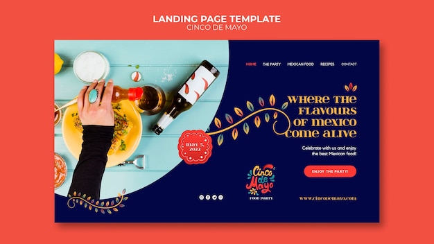 PSD cinco de mayo celebration landing page