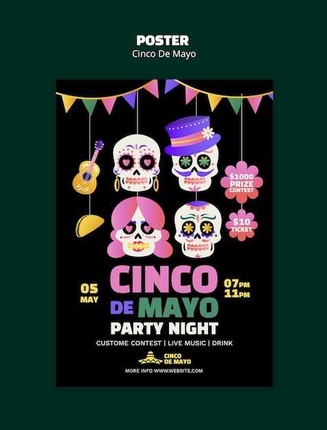 Cinco de mayo 축제 포스터 템플릿