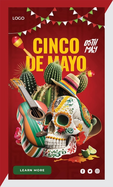 PSD cinco de mayo instagram stories