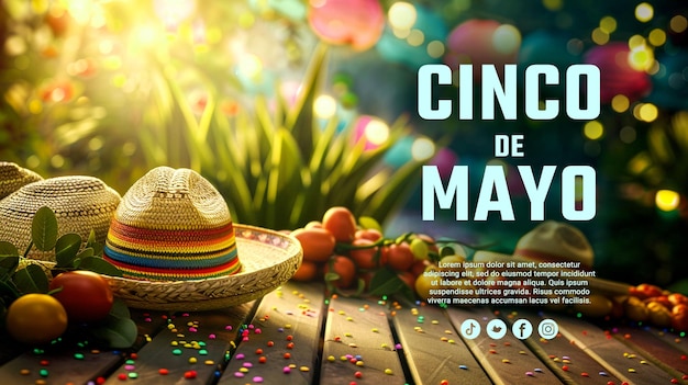 PSD cinco de mayo освещение и крышка