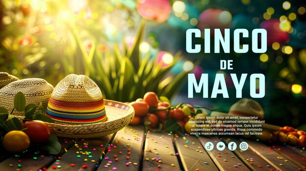 PSD cinco de mayo illuminazione e tappo