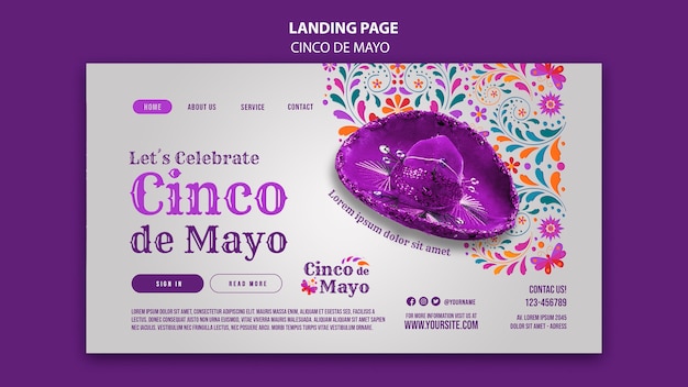 PSD cinco de mayo realistische bestemmingspagina-sjabloon