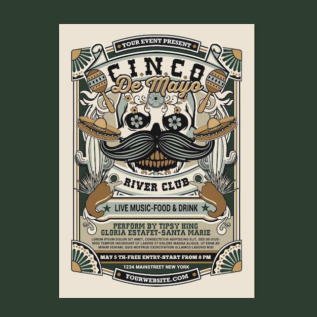 Cinco De Mayo Retro Flyer