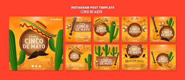 PSD cinco de mayo template design