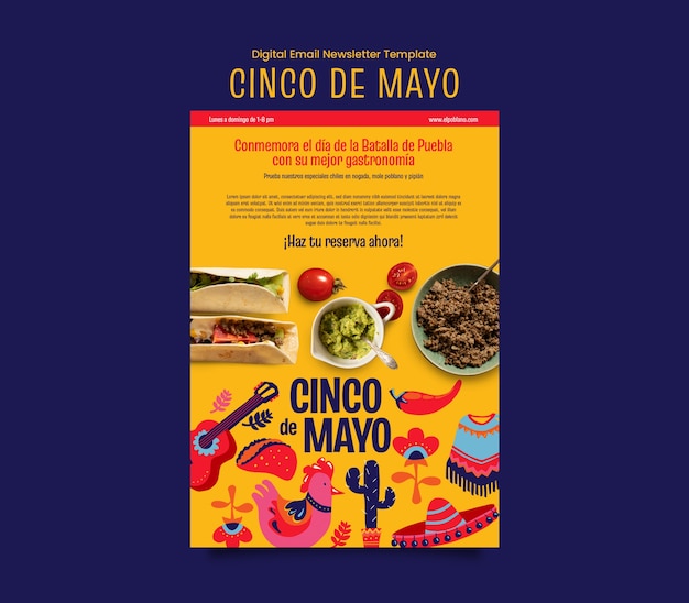 PSD cinco de mayo template design