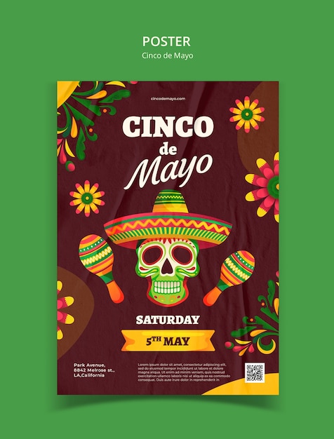 PSD cinco de mayo template design