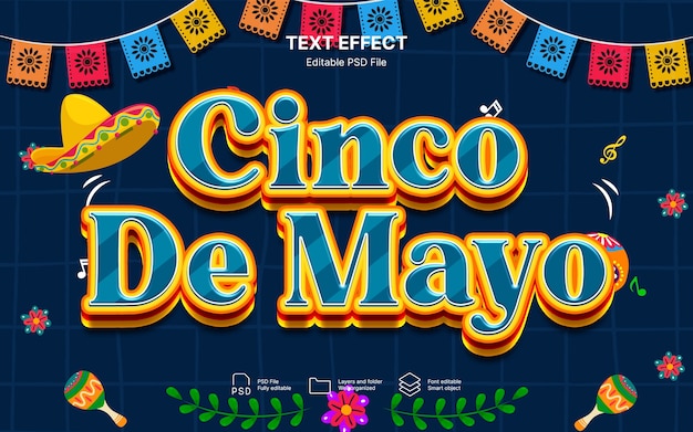 PSD cinco de mayo  text effect