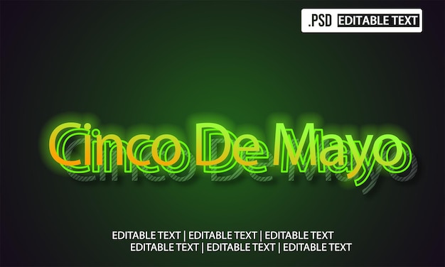 PSD cinco de mayo text style effect