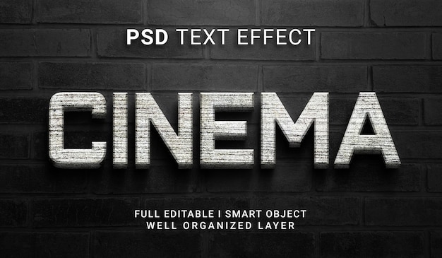 PSD cinema 3d-stijl psd-teksteffect