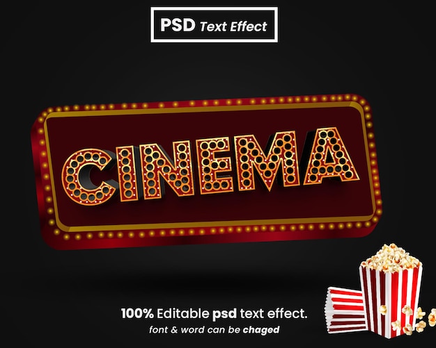 PSD Текстовый эффект cinema 3d