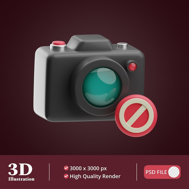 PSD cinema no camera illustration 3d