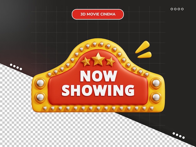 PSD cinema signboard 3d icoon