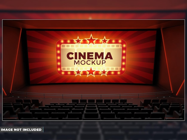 PSD cinema or theater in the auditorium mockup