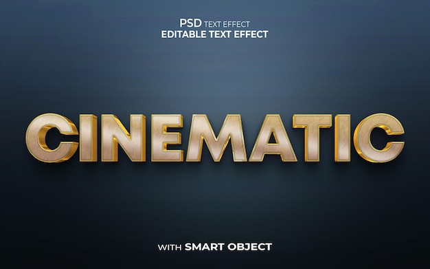 CINEMATIC editable text effect 3d style mockup style