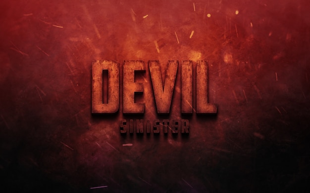 PSD cinematic horror movie title text effect template