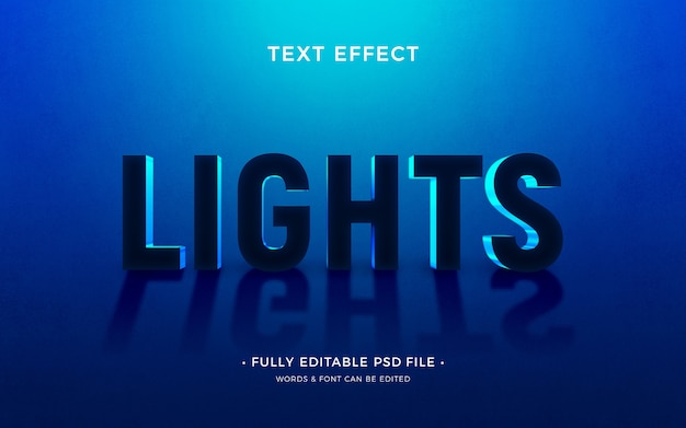 PSD cinematic text effect blue background