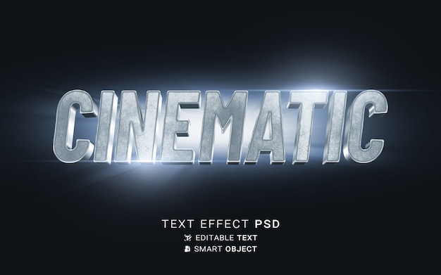 PSD design con effetto testo cinematografico