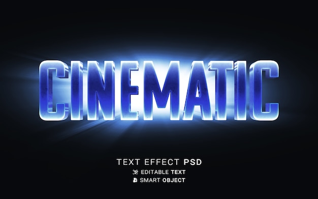 PSD design con effetto testo cinematografico