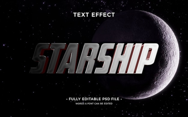 PSD cinematic text effect moon background