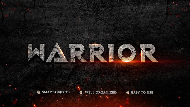 PSD cinematic warrior title effect