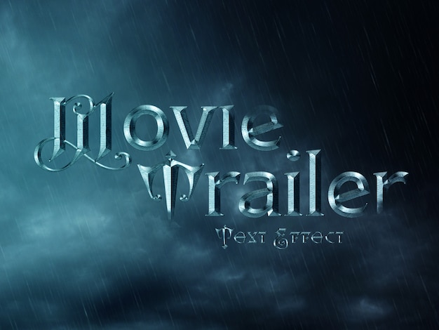 PSD effetto cinematografico wizard text