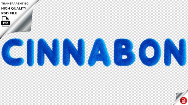 PSD cinnabon typography blue fluffy text psd przezroczyste