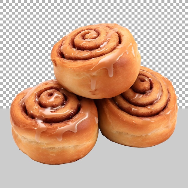 PSD cinnamon roll on transparent background ai generated