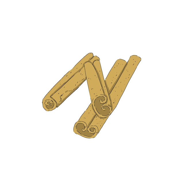 cinnamon stick seasoning color illustration