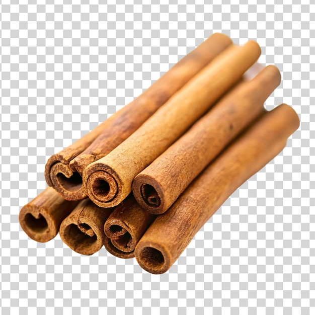 Cinnamon sticks isolated on transparent background