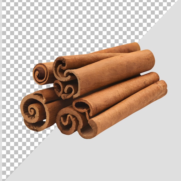 cinnamon sticks on a transparent background