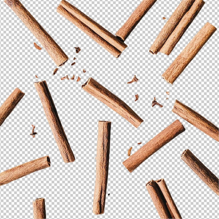 PSD cinnamon sticks on a transparent background