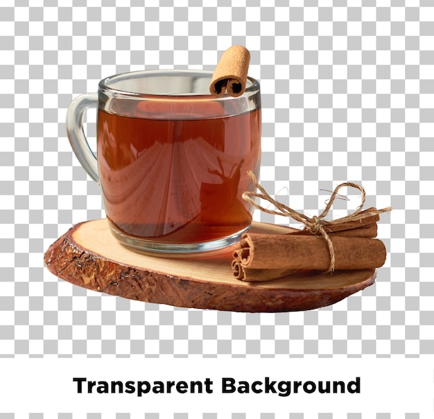 Cinnamon tea isolated transparent background