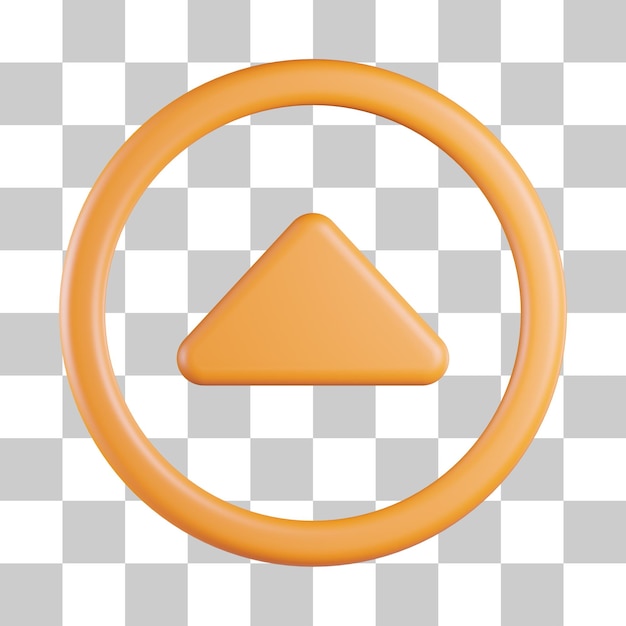 PSD circle caret up arrow 3d icon