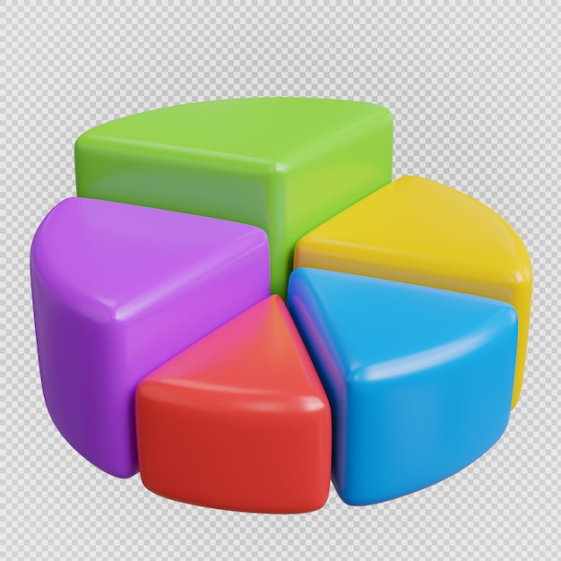 Circle chart minimal isolated backgroundwith clipping path3d rendering