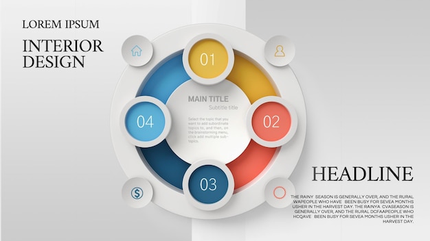 circle chart simple and stylish business information data chart