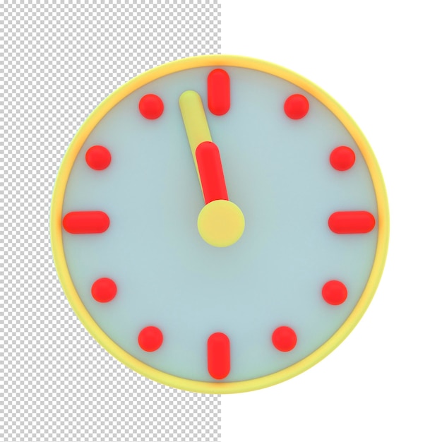 Circle clock icon Simple 3d render illustration Deadline concept