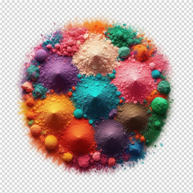 A circle of colored paint with different colors