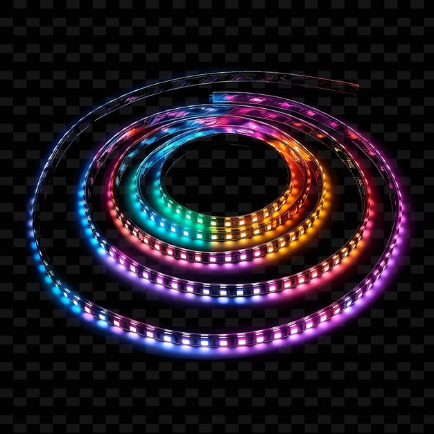 A circle of colorful lights with a circle of light on it