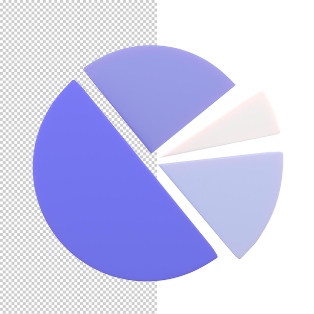 Icona del grafico del diagramma circolare semplice illustrazione di rendering 3d