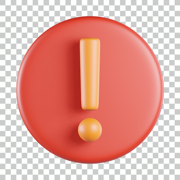 PSD circle exclamation sign 3d icon