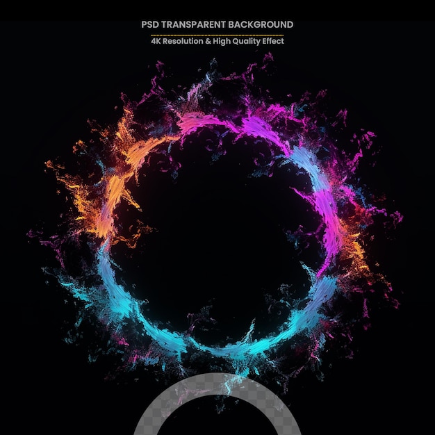 PSD circle of light element spinning light particles title presentation design