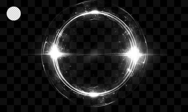 A circle of light shines on a transparent background