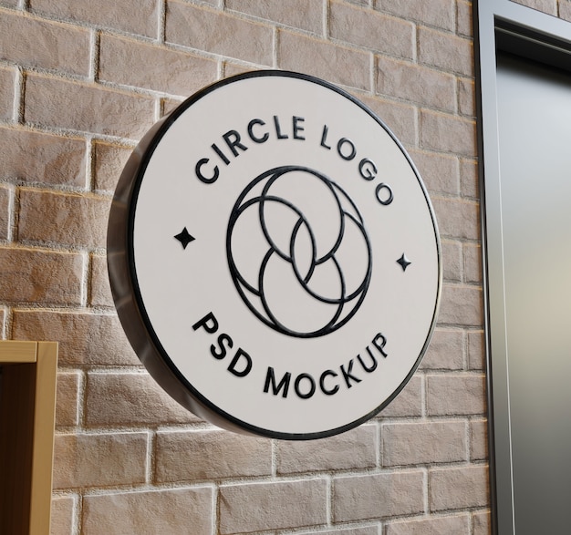 PSD circle logo mockup design