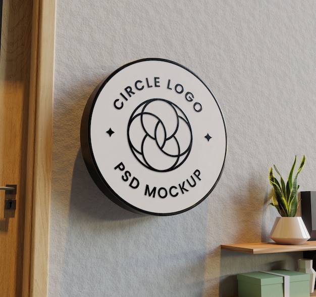 PSD circle logo mockup design