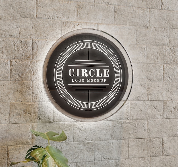 PSD circle logo mockup design